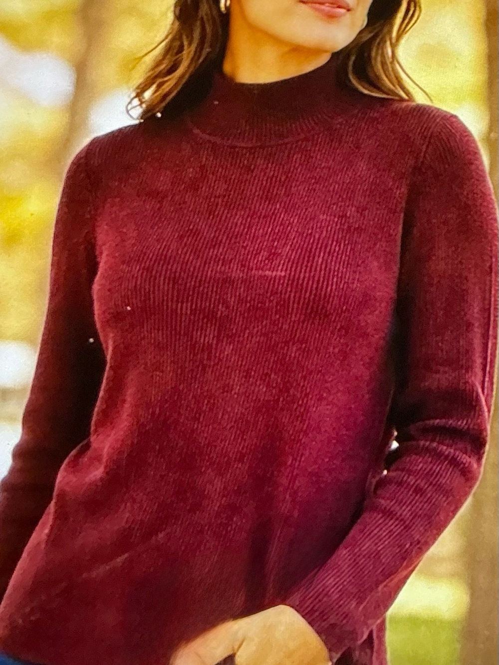 DKNY JEANS RIBBED MOCK TURTLENECK SWEATER (M)